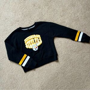 Youth girls 10/12 NFL Pittsburgh Steelers cropped crewneck sweatshirt EUC